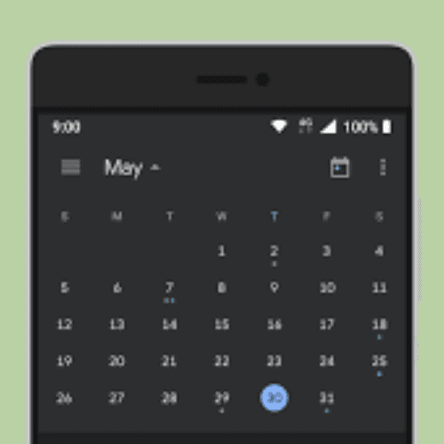 Dull or dark mode on Google calendar